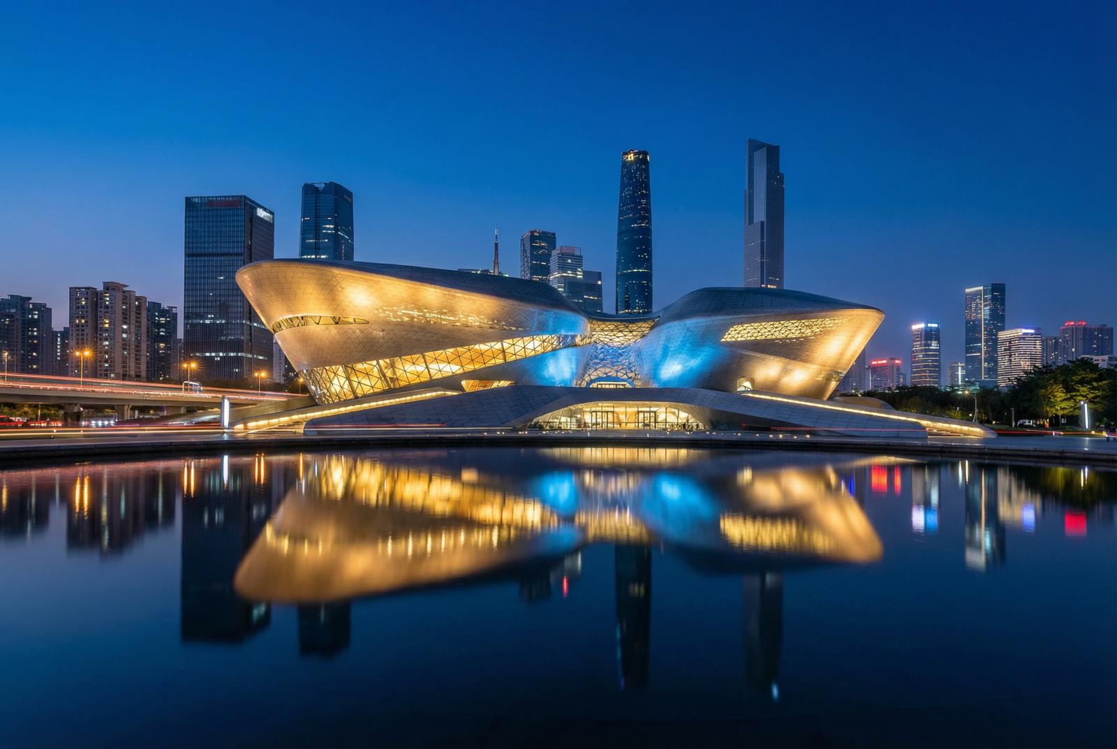 玩物社区广州大剧院夜景视频